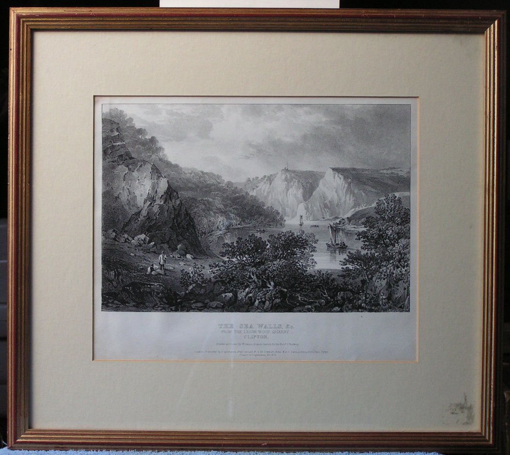 Lithograph - The Sea Walls &c From the Leigh Wood Quarry, Clifton - Gauci